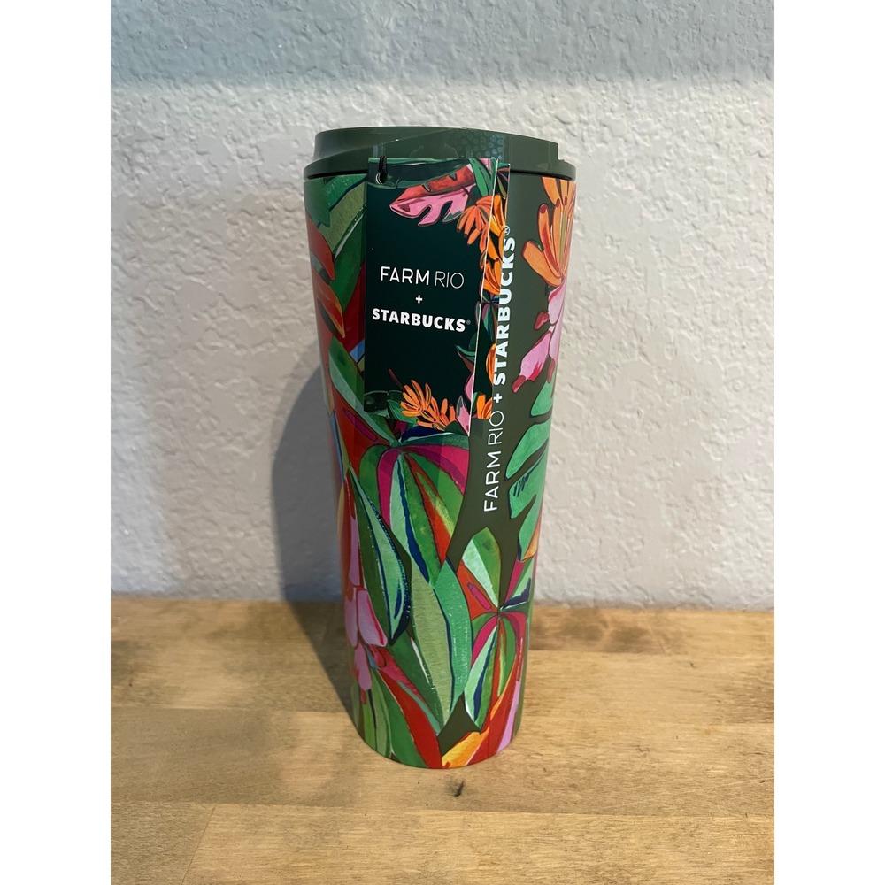 Starbucks Farm Rio Tropical Floral Stainless Steel Tumbler 16oz New With Tags